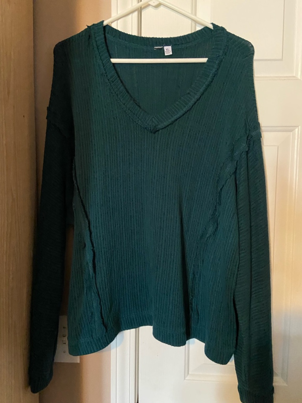 Women's Teal V-Neck Lightweight Knit Top